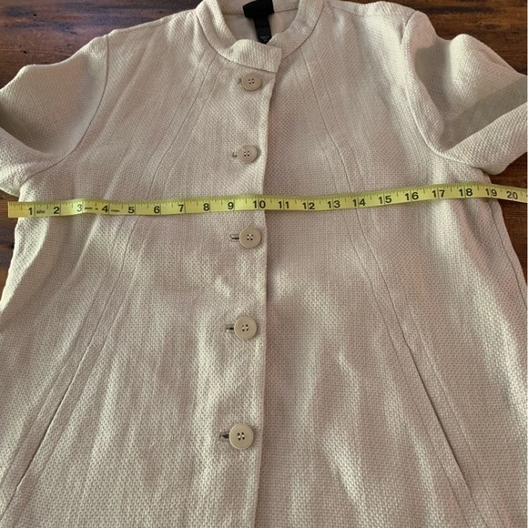 Eileen Fisher Linen Mandarin Collar Button Down Jacket Sz PS - Picture 3 of 9